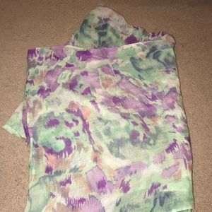 Watercolor print circle scarf